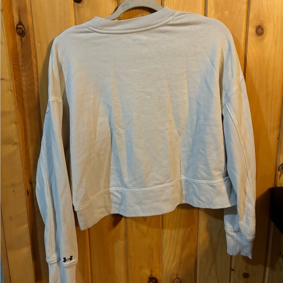 Under Armour Women’s Cream and Black Long Sleeve Sweatshirt with Front Pocket - Picture 6 of 7